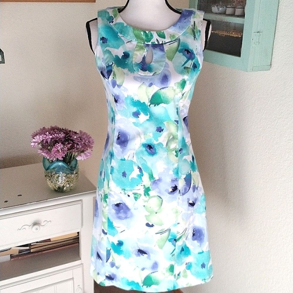 Chaps Cotton Blend Cut Out Sheath Dress